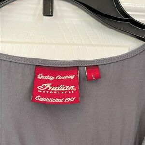 Indian Motorcycle Gray Sleeveless Zip-Front Top